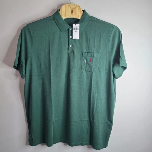 Polo Ralph Lauren Mens XXL Classic Fit Pocket Polo Shirt Green 710979252004 NWT
